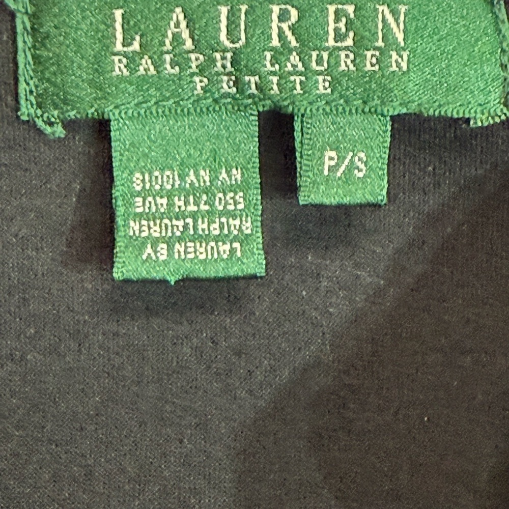 Lauren Ralph Lauren Women's Black Ruffle Neckline Top P/S - Picture 4 of 6